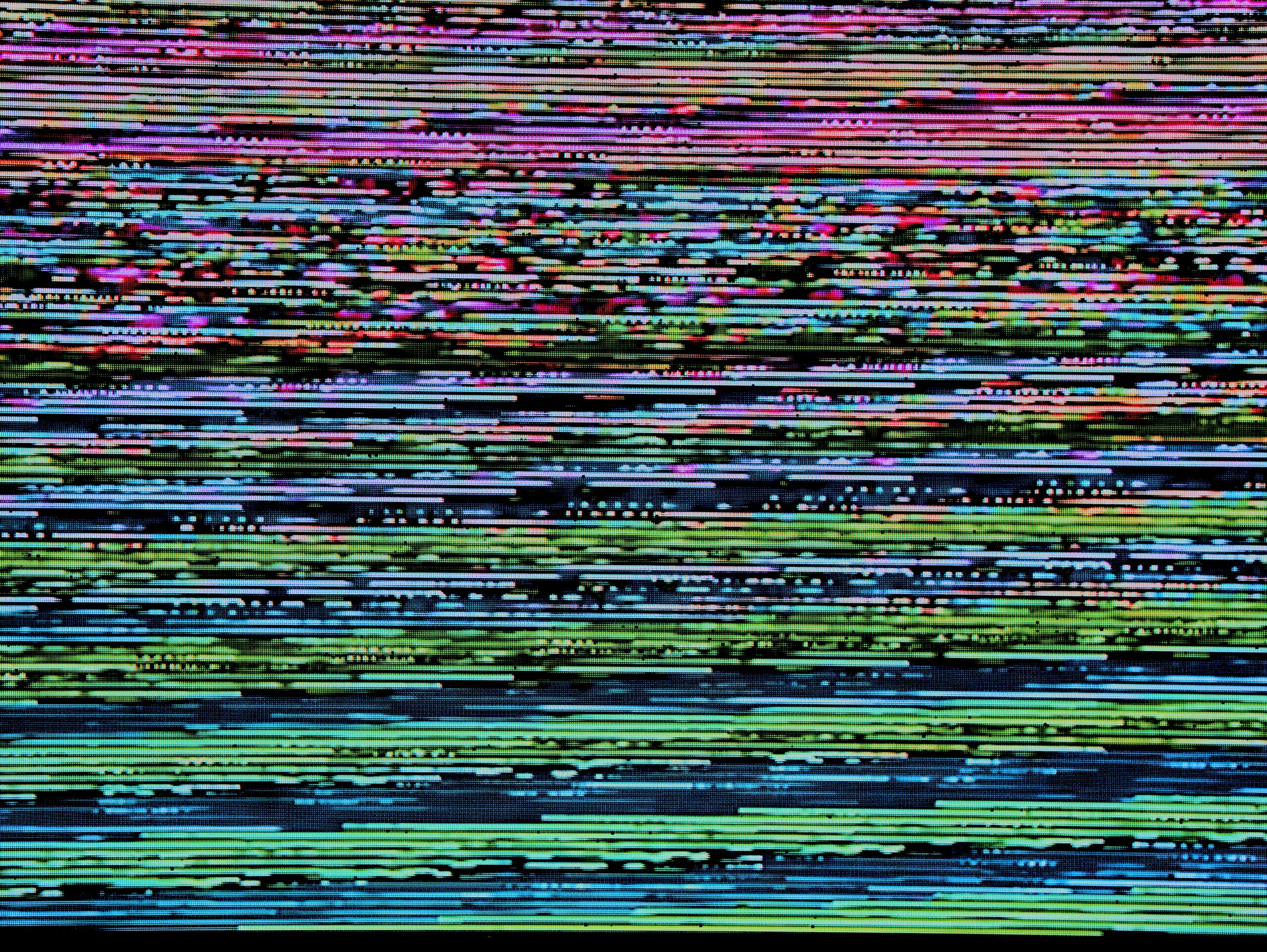 A glitched screen