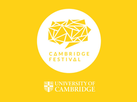 Cambridge Festival logo on a yellow background