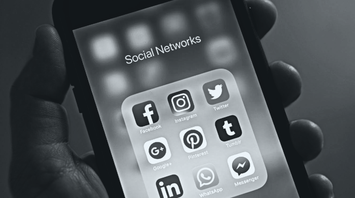 Social media icons on an iphone
