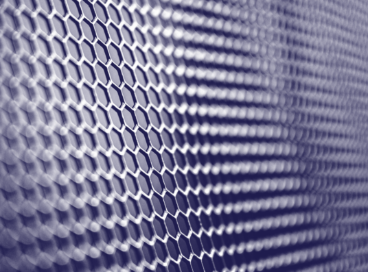 A blueish grey grid of hexagons